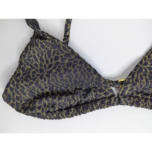 Andie Swim Black Gold The Tropez Bikini Top Demi Moore Collection - Picture 6 of 9